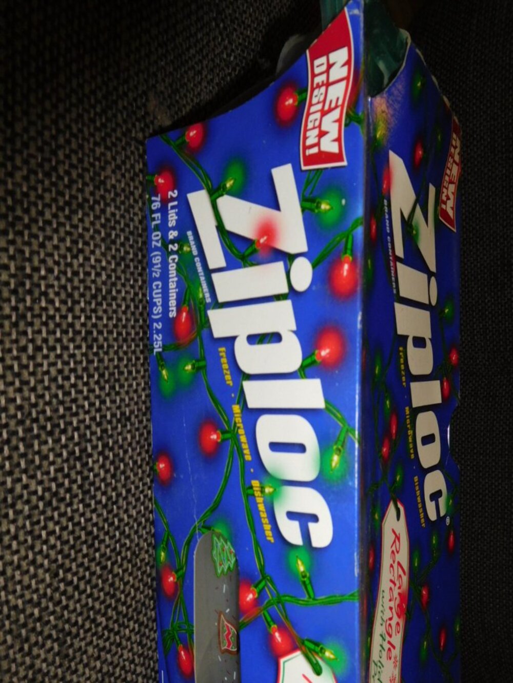 Ziploc 2002 Large Rectangle Food Storage Containers Vintage Holiday Christmas